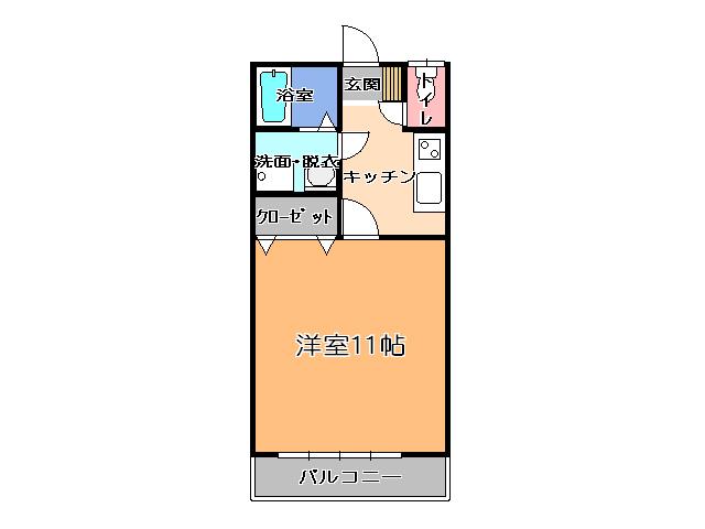 マルホハイツI(1K/2階)の間取り写真