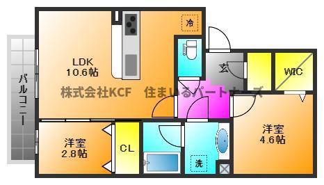 スマイルエイト(2LDK/2階)の間取り写真