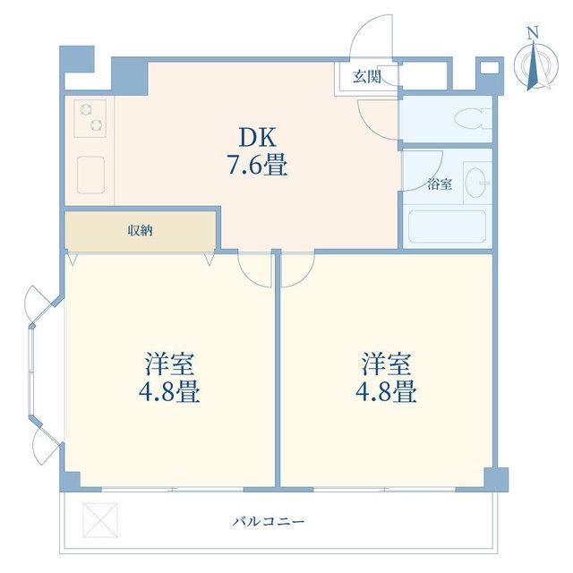 アクロス大山(2DK/3階)の間取り写真