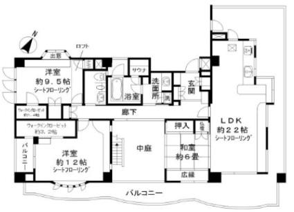 ハウス171(3LDK/8階)の間取り写真
