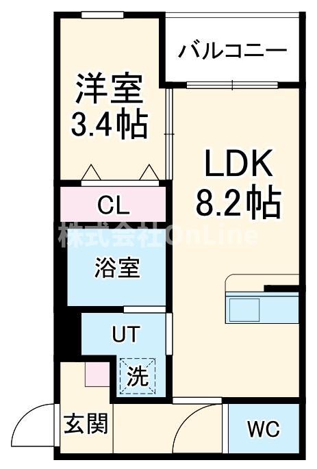 パロス西堤(1LDK/1階)の間取り写真