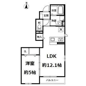 アーネスト柏木(1LDK/1階)の間取り写真