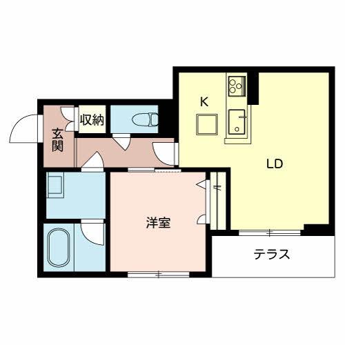 メゾングランシャリオ(1LDK/1階)の間取り写真