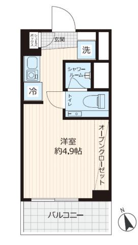 ステラコート横浜白楽(1K/3階)の間取り写真