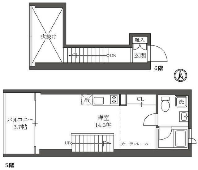 JR京浜東北線 鶴見駅 徒歩2分 9階建 築19年(ワンルーム/6階)の間取り写真