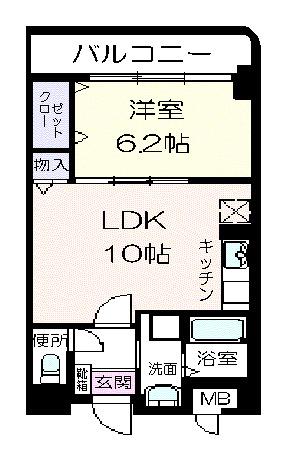 ラポール西大島イースト(1LDK/1階)の間取り写真
