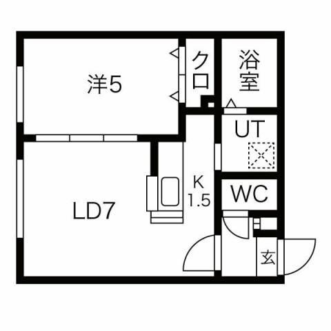 クリスタルN9(1LDK/2階)の間取り写真