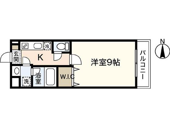 LST OKADAI サウス(1K/4階)の間取り写真