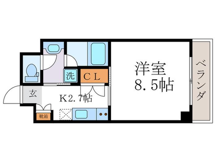 VIVIセムブラード(1K/2階)の間取り写真