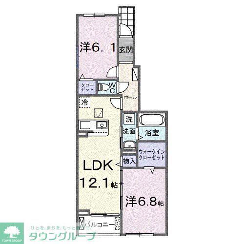 フランシーズコート行田(2LDK/1階)の間取り写真