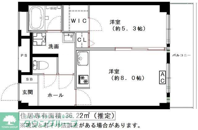 比留間ビル(1LDK/2階)の間取り写真