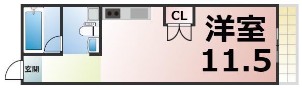WK TAMATSUKURI(ワンルーム/6階)の間取り写真