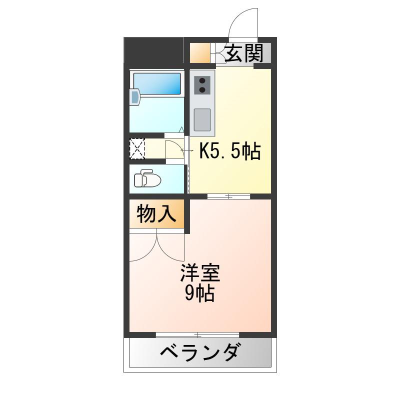 ハイデンスニーズ(1K/5階)の間取り写真