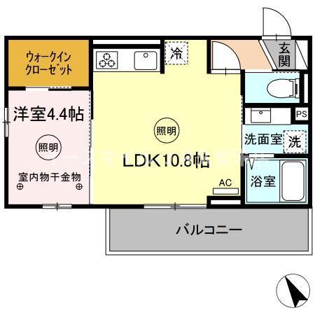 D-ROOM M.K(1LDK/3階)の間取り写真