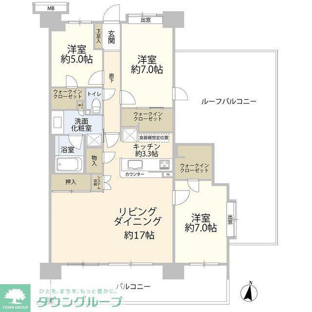ダイアパレス北小金ヒルズ(3LDK/7階)の間取り写真
