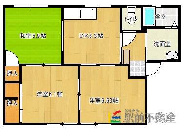 ソミュールA(3DK/1階)の間取り写真