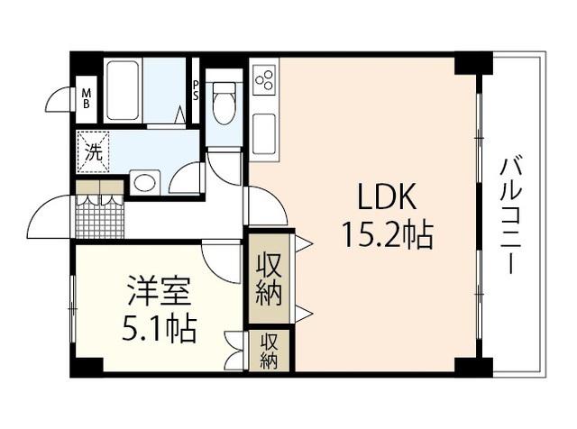ミラドール奥田西町(1LDK/1階)の間取り写真