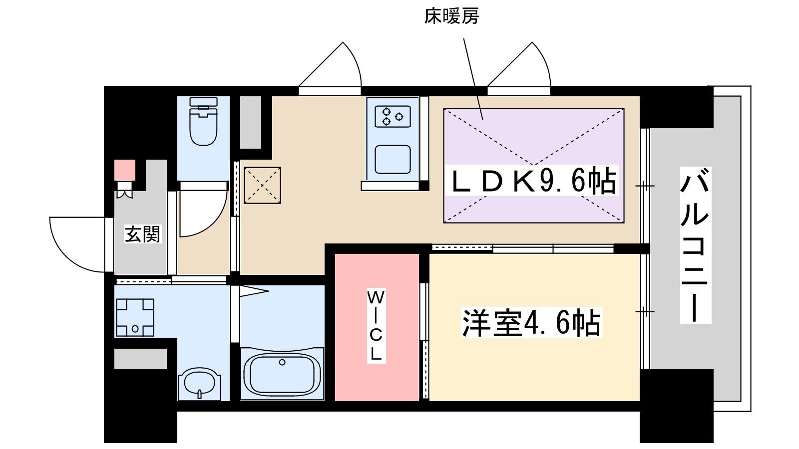 第26関根マンション(1LDK/3階)の間取り写真
