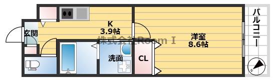 ディア・クオーレ鴫野 旭化成ヘーベルメゾンHEBEL HAUS(1K/2階)の間取り写真