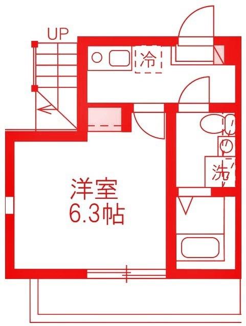 コンフォール三ツ境II(1K/2階)の間取り写真