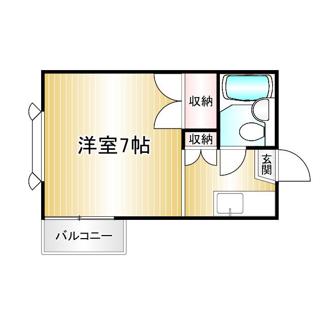 ヒルコート江森(ワンルーム/2階)の間取り写真