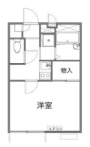 レオパレスPROSPERII(1K/2階)の間取り写真