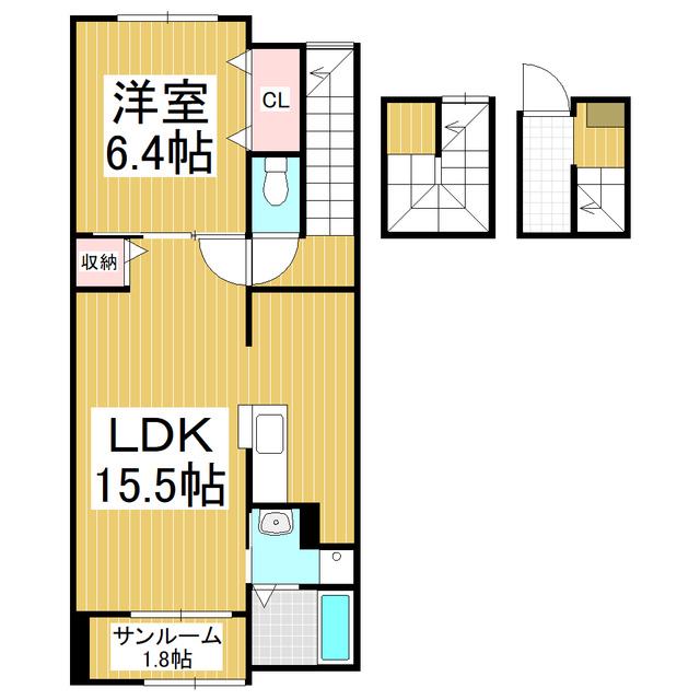 フレシール(1LDK/3階)の間取り写真