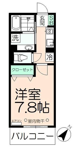 アイルグリーン(1K/1階)の間取り写真