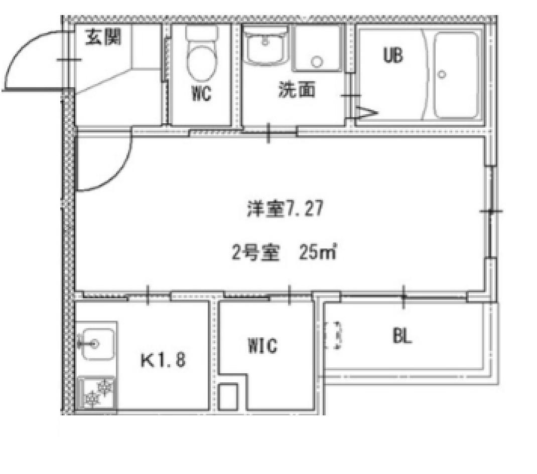 PEACHIII(1K/2階)の間取り写真