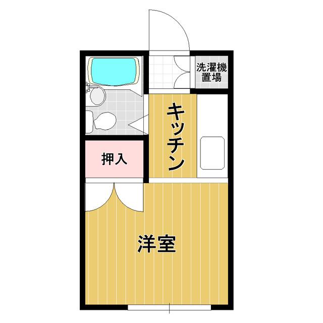ファミリーコーポ笈川F(ワンルーム/1階)の間取り写真