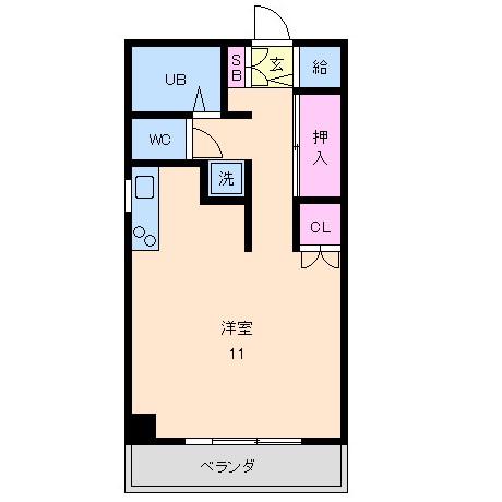 シャンボール第2川崎(ワンルーム/5階)の間取り写真