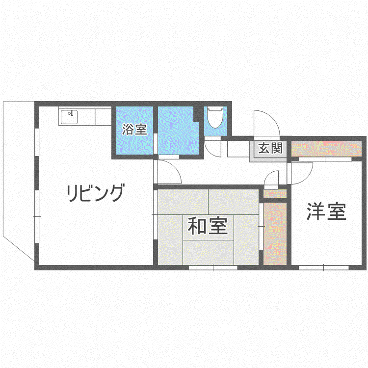 ゼストN39(2LDK/2階)の間取り写真