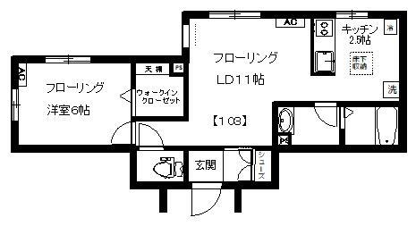 ザ・パークメゾン赤堤(1LDK/1階)の間取り写真