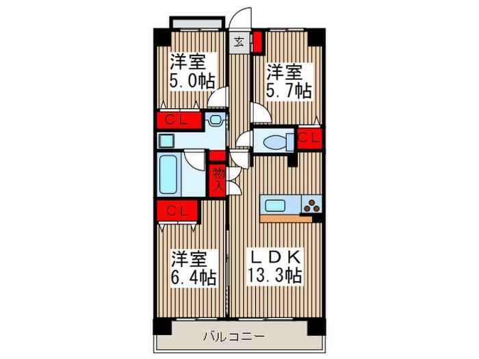 GO 桜庵(3LDK/2階)の間取り写真