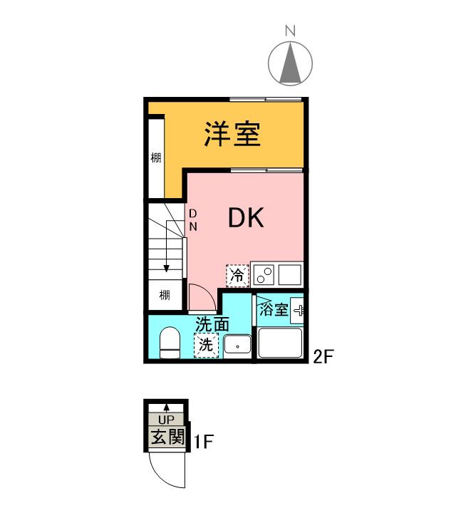 TSUMUGI S 八千代(1DK/2階)の間取り写真