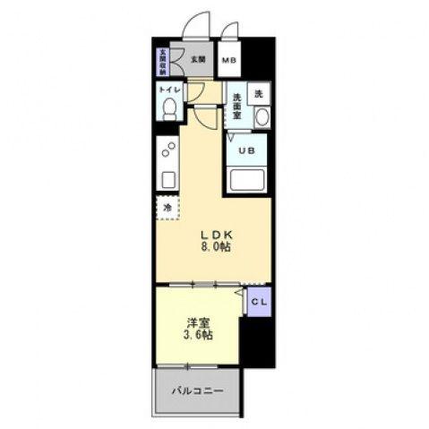 S-RESIDENCE中新町AVELIS(1LDK/4階)の間取り写真