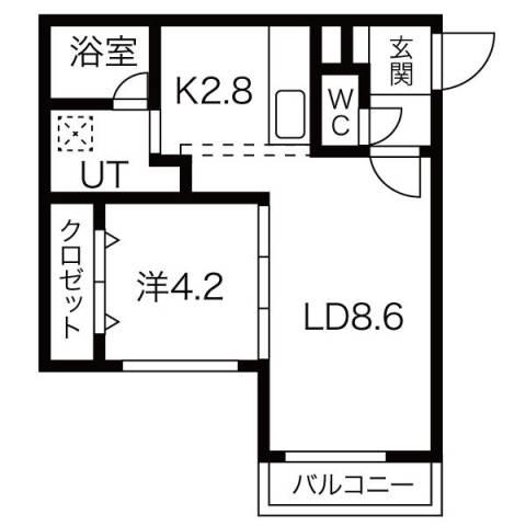 セレーノ ヴェルデ(1LDK/4階)の間取り写真