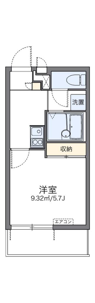 レオパレスアトレ(1K/2階)の間取り写真