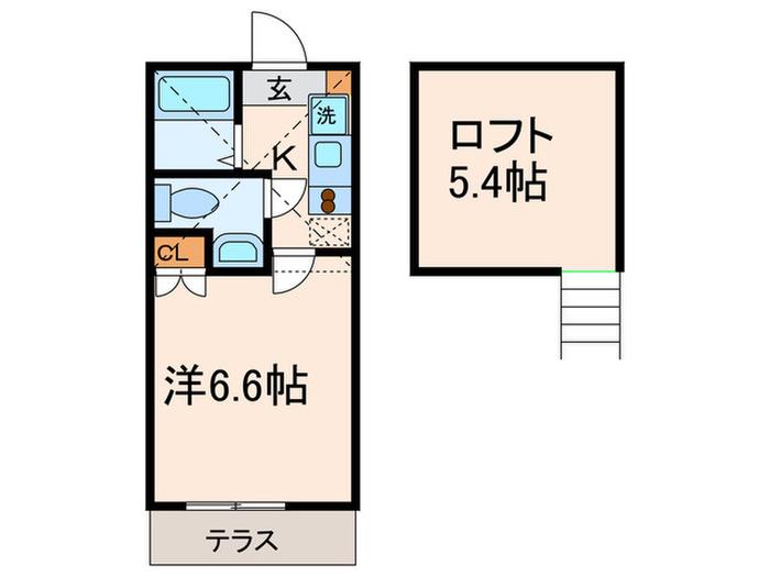 エスタス野方(1K/1階)の間取り写真