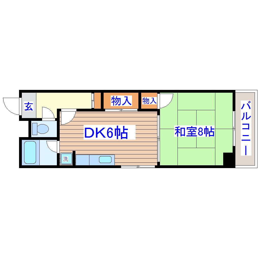 フラットハウス及川(1DK/10階)の間取り写真