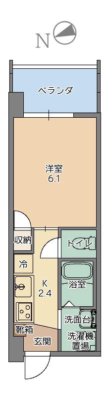 トーマス南上原(1K/8階)の間取り写真