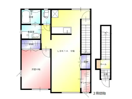 リアンドール(1LDK/2階)の間取り写真
