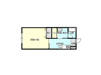 オンリー イン ザ フロント A棟(1K/1階)の間取り写真