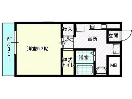 ウェイク文京台212号(1K/2階)の間取り写真