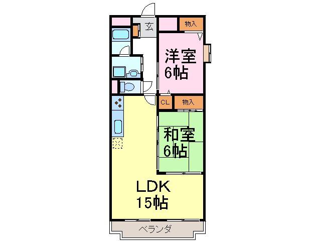 LIMPIA高峯(2LDK/3階)の間取り写真