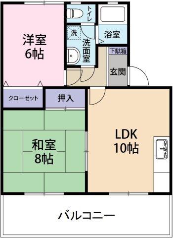 マリレーヴ内浜(2LDK/2階)の間取り写真