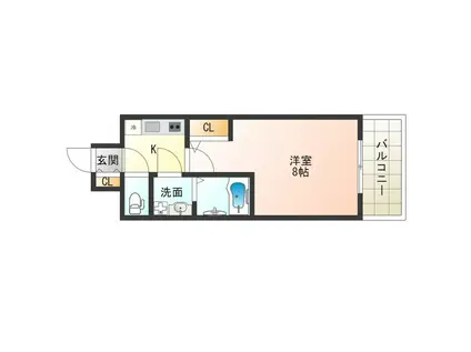 アルグラッド梅田ウエスト(1K/6階)の間取り写真