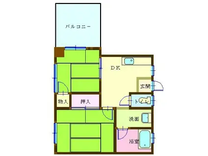 新町ビル(2DK/3階)の間取り写真