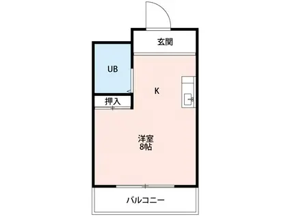 ロイヤル城南(ワンルーム/1階)の間取り写真