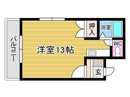 シティハイツ木町(ワンルーム/2階)の間取り写真